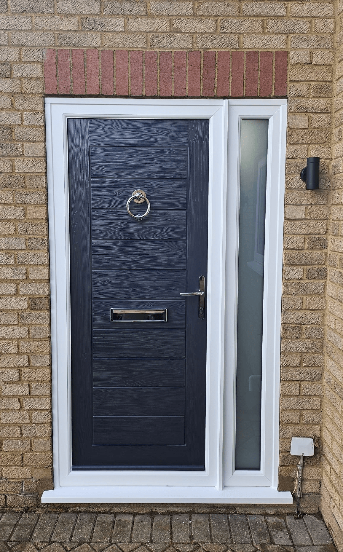 Anthracite Grey Front Composite Door with fully glazed sidepanel