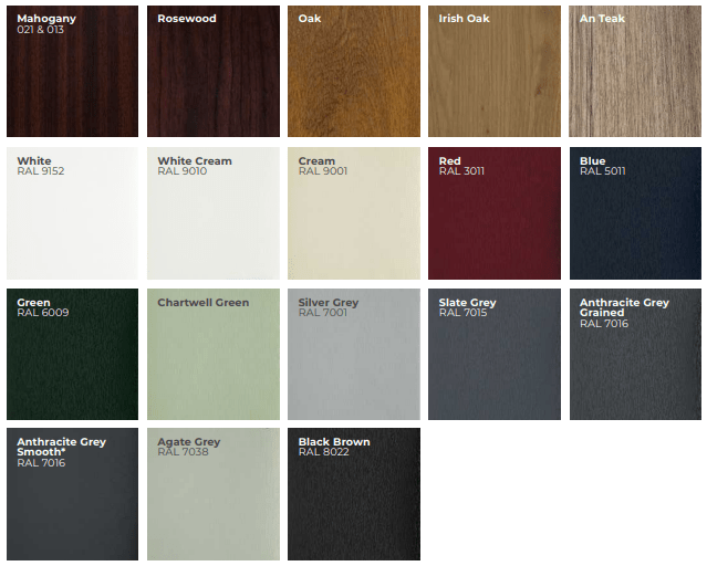 List of uPVC door colours