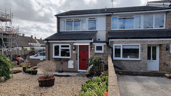 Red Composite Front door and windows