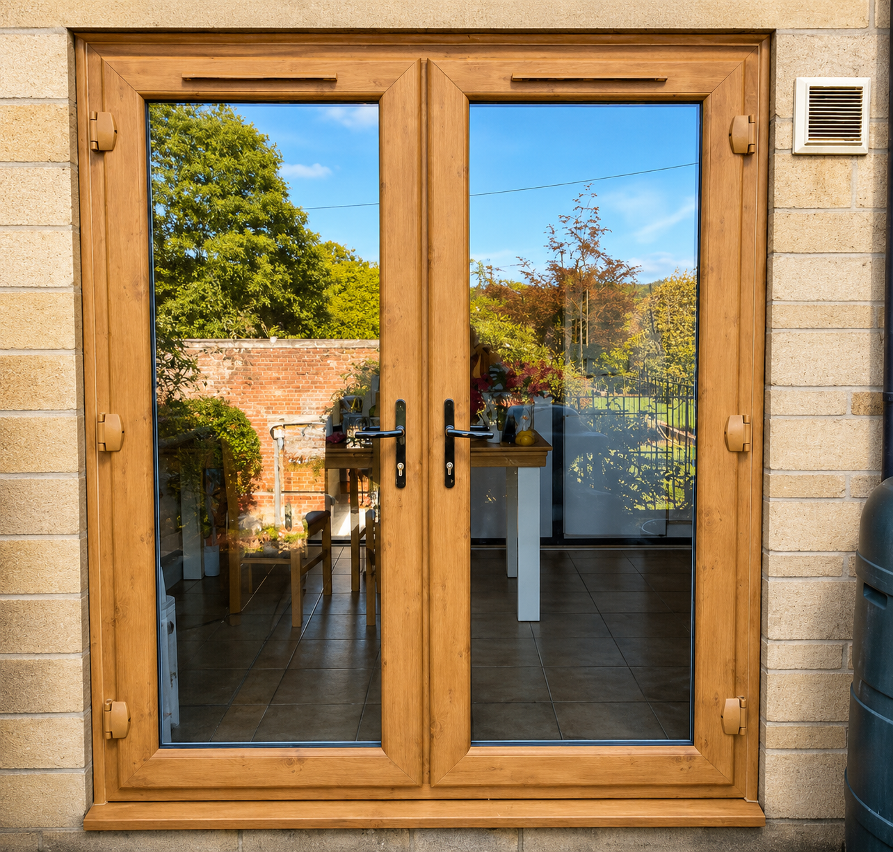 Irish Oak French Doors installed in Malmesbury